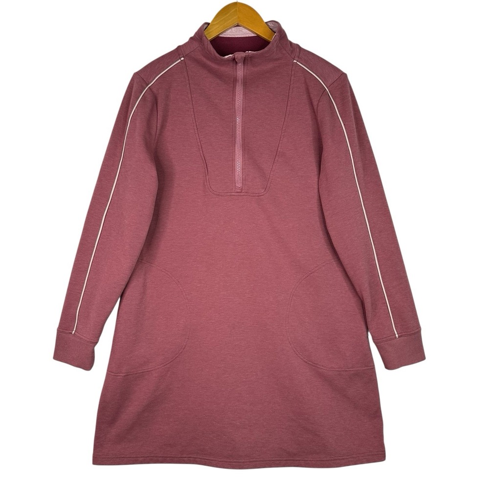 Title Nine Warmup Sweatshirt Dress Womens Pink Athletic Pocket Tunic